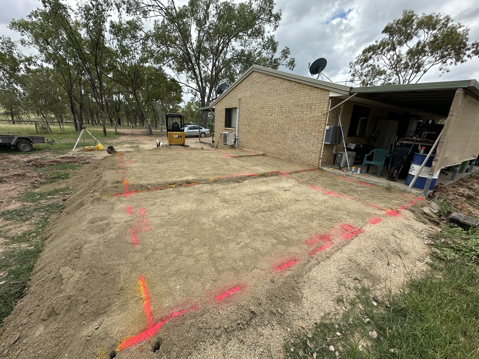 Prepared and marked area beside a rural home